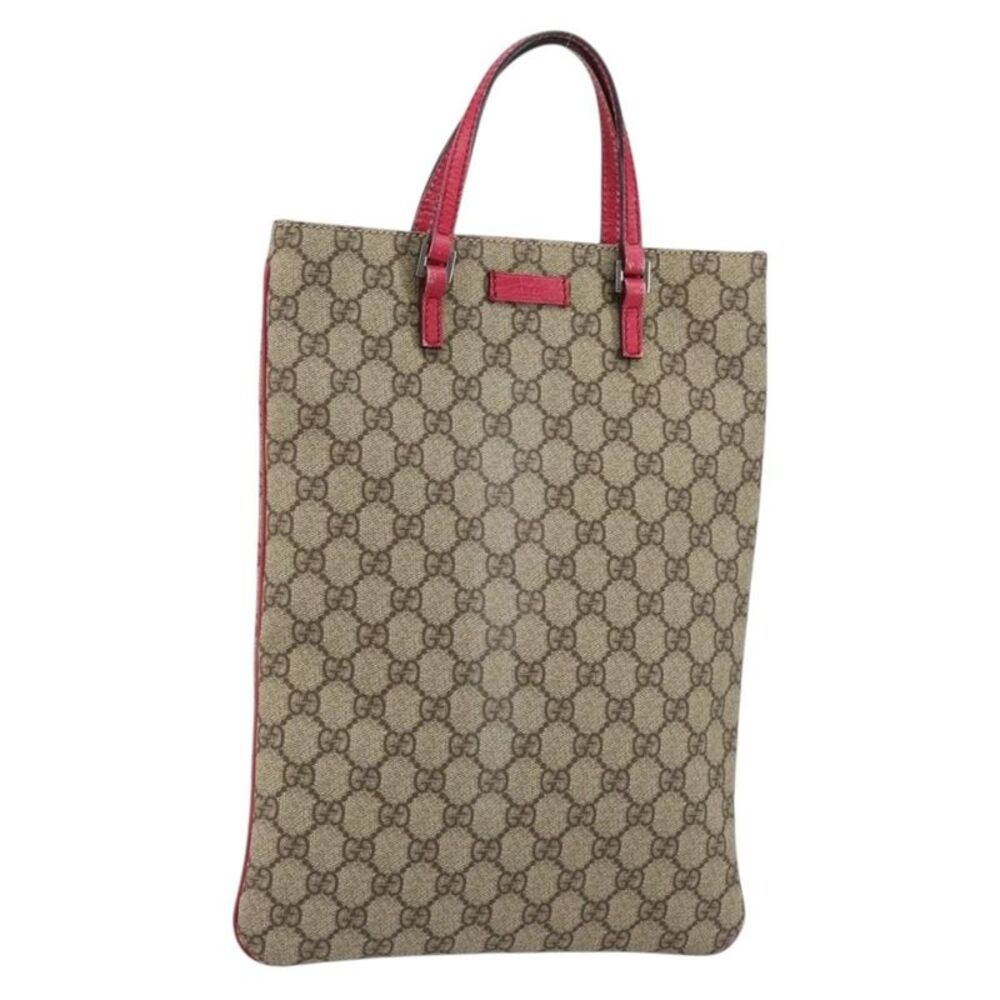 Gucci Joy Plus Flat Tote Gg Coated Canvas Beige Pvc Tote Bag Bag